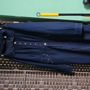 Peace love world Denim Knit long Sleeve  Dress